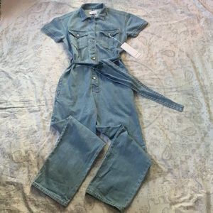 NWT Boyish Jeans Westley General Crop Denim Jumpsuit Sz S